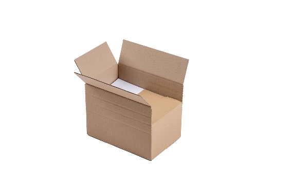 Boite en carton à rabats à hauteur variable simple cannelure