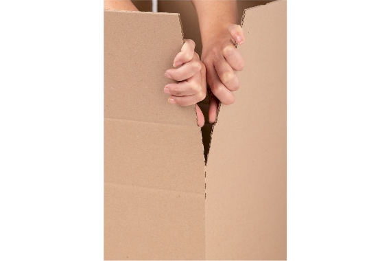 Boite en carton à rabats avec fond automatique pour montage instantané à hauteur variable double cannelure