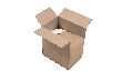 Boite en carton à rabats avec fond automatique pour montage instantané à hauteur variable simple cannelure