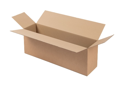 Boite en carton format long à grande ouverture double cannelure