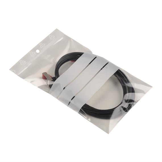 Sachet plastique transparent à fermeture zip avec bandes blanches de marquage